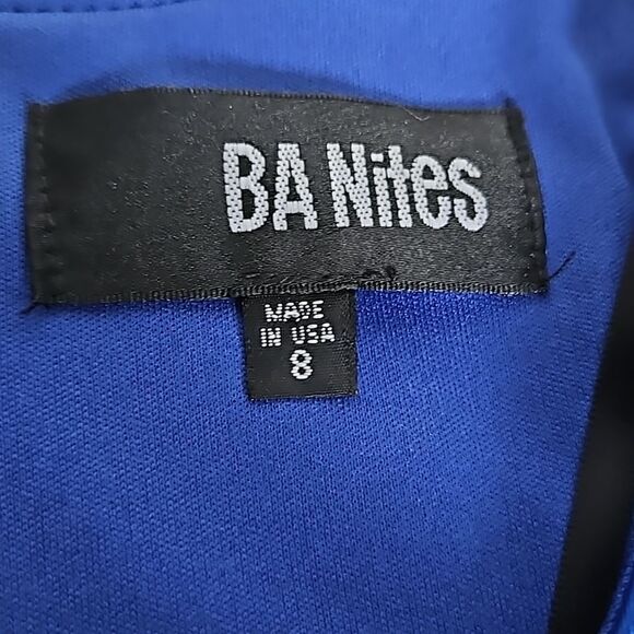 Ba Nites Women's Bodycon With Side Ruffled Midi Dress Royal Blue 8 - Picture 5 of 16